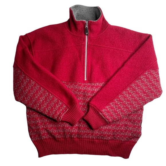 EIR MEN’S 100% Wool Pullover Windbreak Quarter Zip Sweater M - Picture 3 of 10